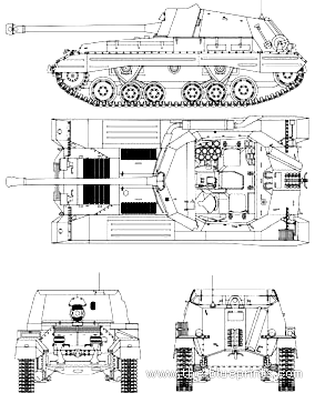 Tank Valentine Archer 17 pdr - drawings, dimensions, figures