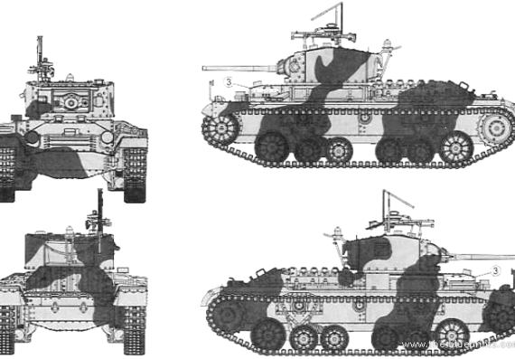 Valentine Mk.I tank - drawings, dimensions, figures