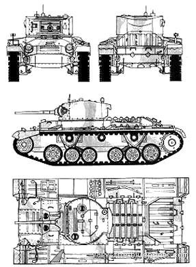 Танк Valentine Mk.III - чертежи, габариты, рисунки