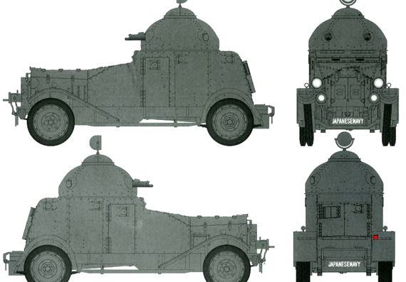 Танк Vickers Crosley M25 Armored Car - чертежи, габариты, рисунки
