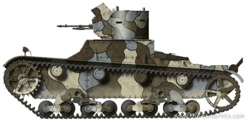 Танк Vickers E Type A - чертежи, габариты, рисунки