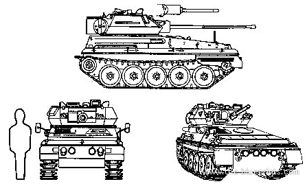 Танк Vickers FV 101 CVR(T) Scorpion - чертежи, габариты, рисунки