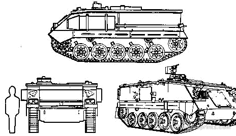Танк Vickers FV 430 - чертежи, габариты, рисунки