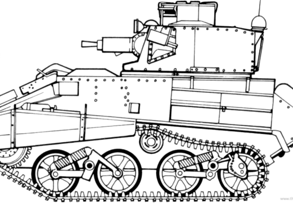 Танк Vickers Light Tank Mark VI - чертежи, габариты, рисунки