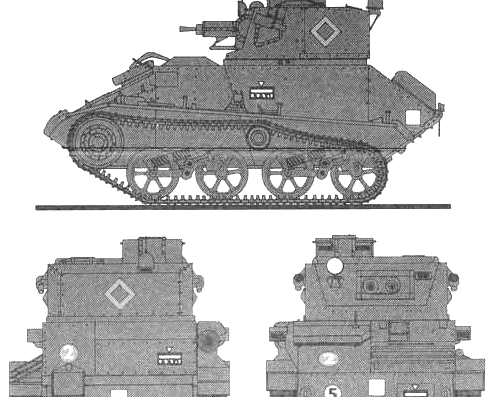 Танк Vickers Light Tank Mk.VI - чертежи, габариты, рисунки