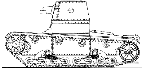 Танк Vickers Mark E - чертежи, габариты, рисунки