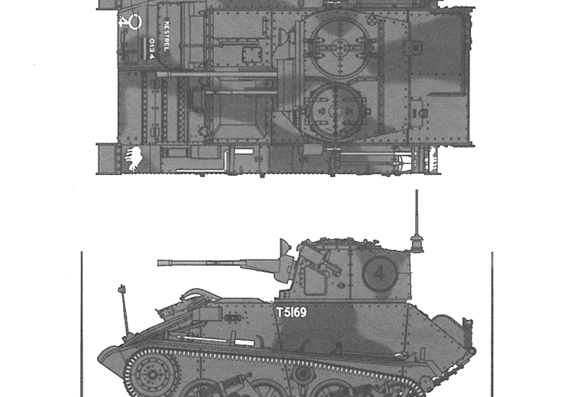 Танк Vickers Mark VIC Light Tank - чертежи, габариты, рисунки