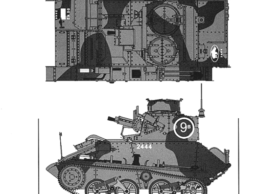 Vickers Mark VI B tank - drawings, dimensions, figures