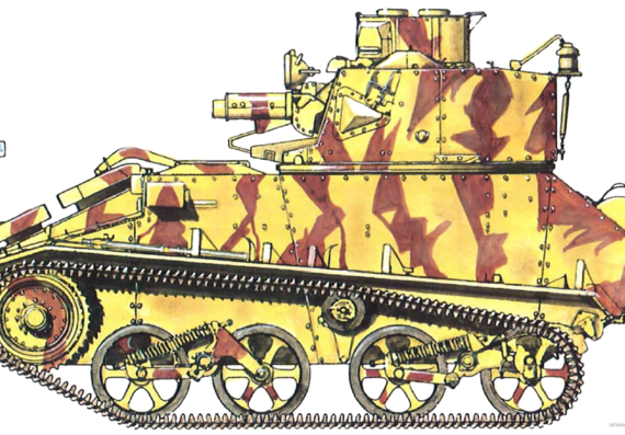 Танк Vickers Mk.VIB - чертежи, габариты, рисунки