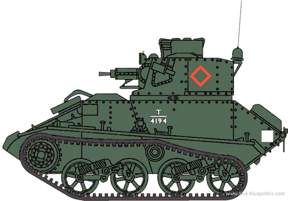 Танк Vickers Mk.VI Light Tank - чертежи, габариты, рисунки