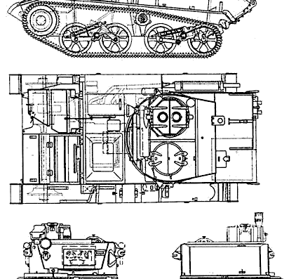 Танк Vickers Mk VI (UK) (1935) - чертежи, габариты, рисунки