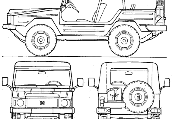 Volkswagen Iltis Type 183 Bombadier tank - drawings, dimensions, pictures