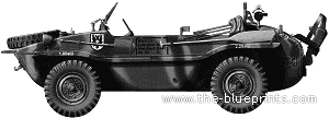 Танк Volkswagen Schwimmwagen - чертежи, габариты, рисунки