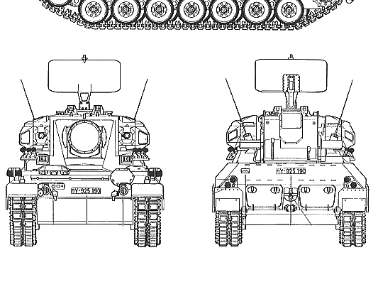 Танк W.German Flankpanzer Gepard - чертежи, габариты, рисунки