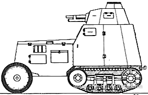 Tank WZ-28 Samochod Pancery - drawings, dimensions, pictures