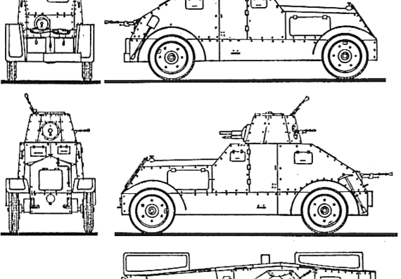 Tank WZ-29 Ursus Armoured Car - drawings, dimensions, pictures