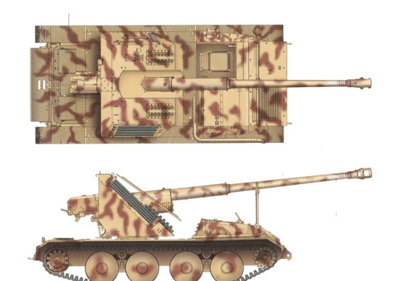 Tank Waffentrager 88mm Gae Bolg - drawings, dimensions, pictures