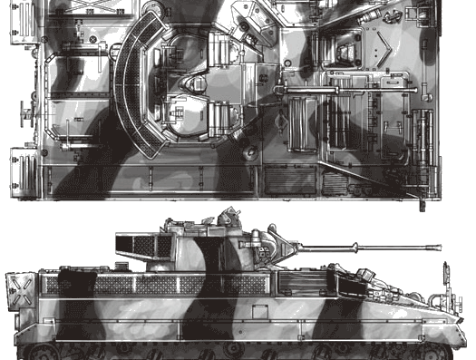 Warrior ICV tank - drawings, dimensions, figures