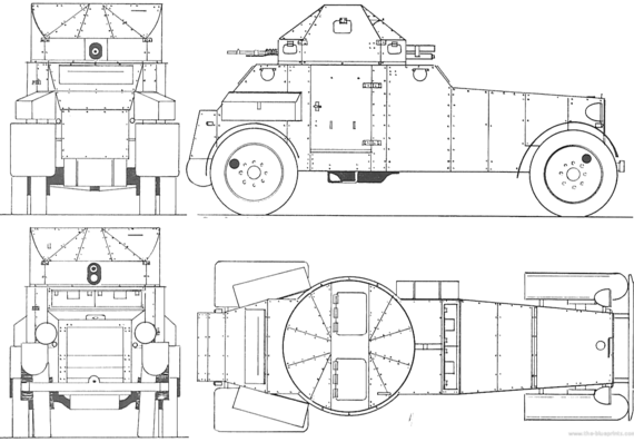Танк White-Laffly Arnoured Car (1939) - чертежи, габариты, рисунки