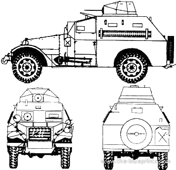 Tank White M2 Armoured Car - drawings, dimensions, pictures