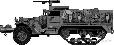 Танк White M3A1 Halftrack - чертежи, габариты, рисунки