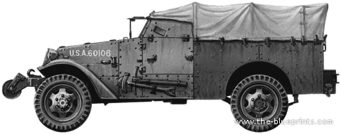Танк White M3 Scout Car - чертежи, габариты, рисунки