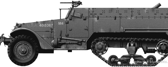 Танк White M4 81mm Mortar - чертежи, габариты, рисунки