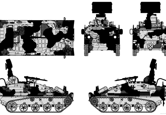 Танк Wiesel 2 LeFlaSys Radar Vehicle - чертежи, габариты, рисунки