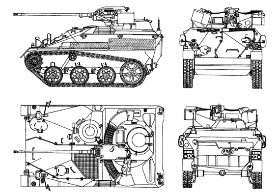 Танк Wiesel Mk20 A1 - чертежи, габариты, рисунки