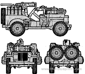Willys Jeep MB LRDG tank - drawings, dimensions, figures
