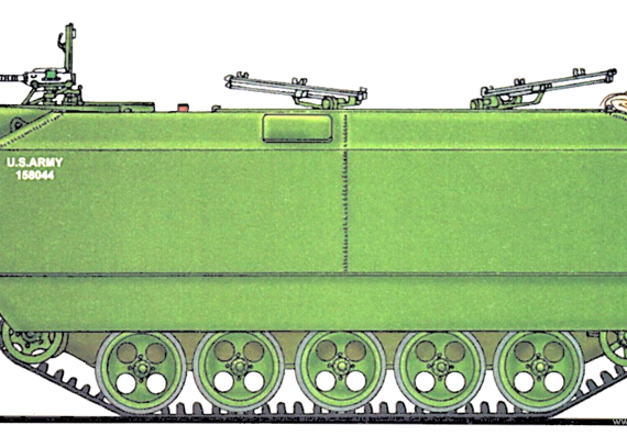 Tank XM-733 - drawings, dimensions, figures