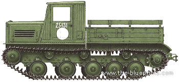 Tank Ya-12 Artillery Tractor - drawings, dimensions, pictures