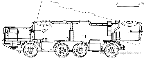 Tank ZIL-135 4K95 (9P116) Cruise Missile Launcher - drawings, dimensions, figures