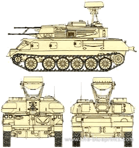 Tank ZSU-23-4M Gundish - drawings, dimensions, figures