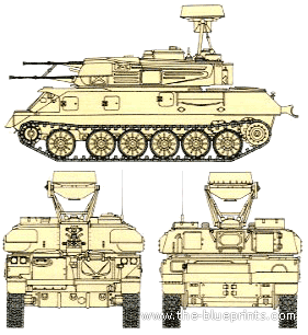 Танк ZSU-23-4M Shilka (Gundish) - чертежи, габариты, рисунки