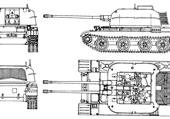 Tank ZSU 57 - drawings, dimensions, figures