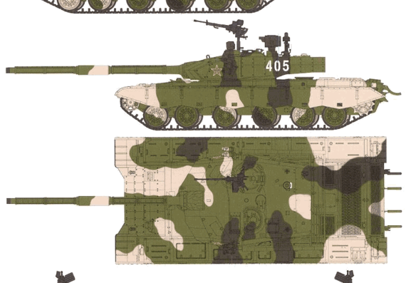 Танк ZTZ 99B MBT - чертежи, габариты, рисунки