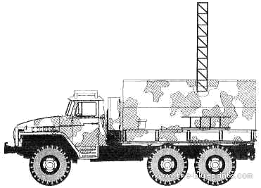 Tank ZiL-131 P-18 Radar - drawings, dimensions, figures