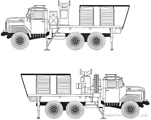 Танк ZiL-131 P19-Radar - чертежи, габариты, рисунки