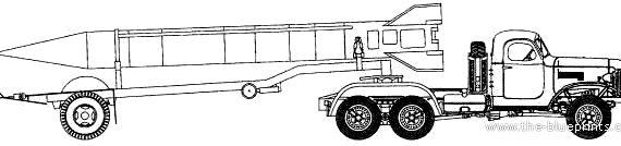 Tank ZiL-157 2T3 Transport Vehicle with R-11 Missile - drawings, dimensions, figures