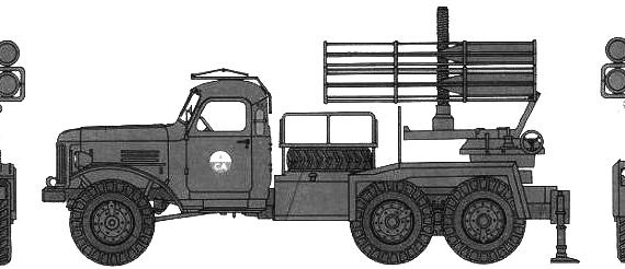 Tank ZiL-157 + BM 24-12 Katyusha - drawings, dimensions, figures