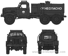 Tank ZiL-157 Fuel Truck - drawings, dimensions, pictures