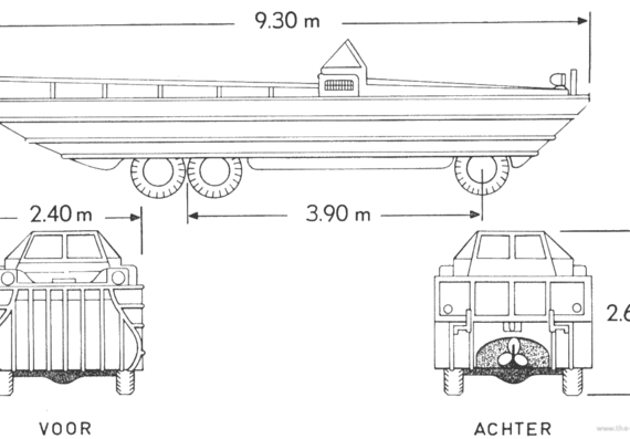 Танк ZiL-485 BAV - чертежи, габариты, рисунки