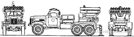 Tank Zil-157 BM 14-16 Katusha - drawings, dimensions, figures