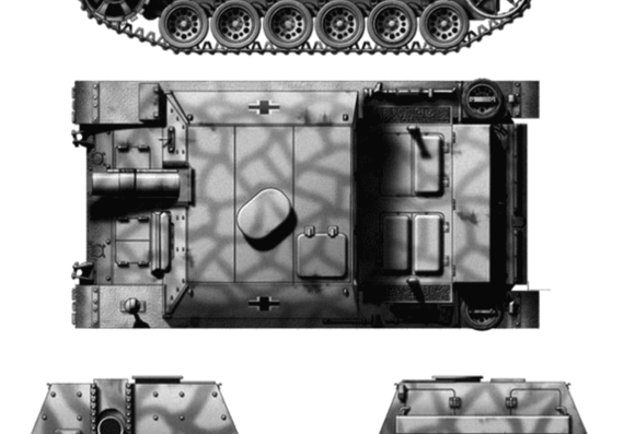 Tank sIG 33B - drawings, dimensions, figures