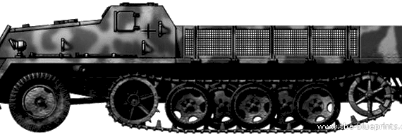 Танк sWS schwerer Wehrmacht Schlepper Gepanzerte Ausfuehrung - чертежи, габариты, рисунки