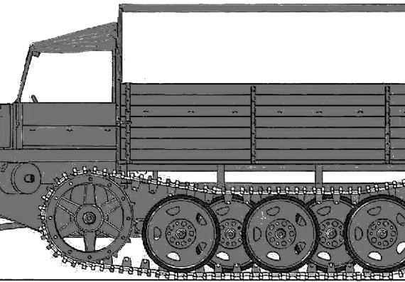 Танк sWS schwerer Wehrmacht Schlepper Tatra T809 - чертежи, габариты, рисунки