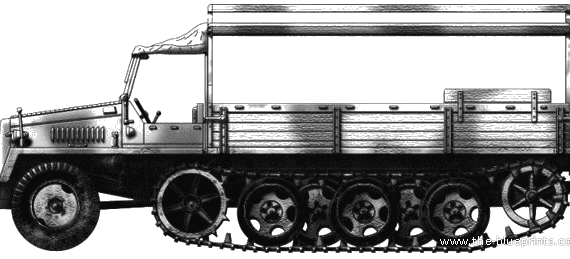 Tank sWS schwerer Wehrmacht Schlepper Unarmored - drawings, dimensions, pictures
