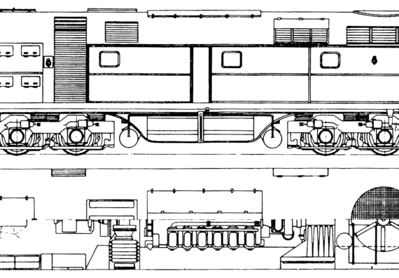 Поезд A.E. Goodwin Ltd 442 Class Diesel - Electric - чертежи, габариты, рисунки