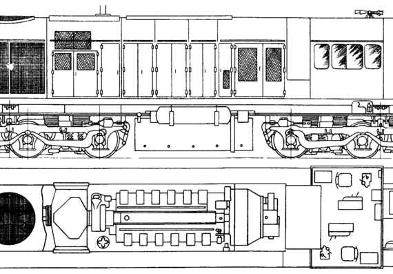 Поезд A.E. Goodwin Ltd 45 Class Diesel - Electric - чертежи, габариты, рисунки